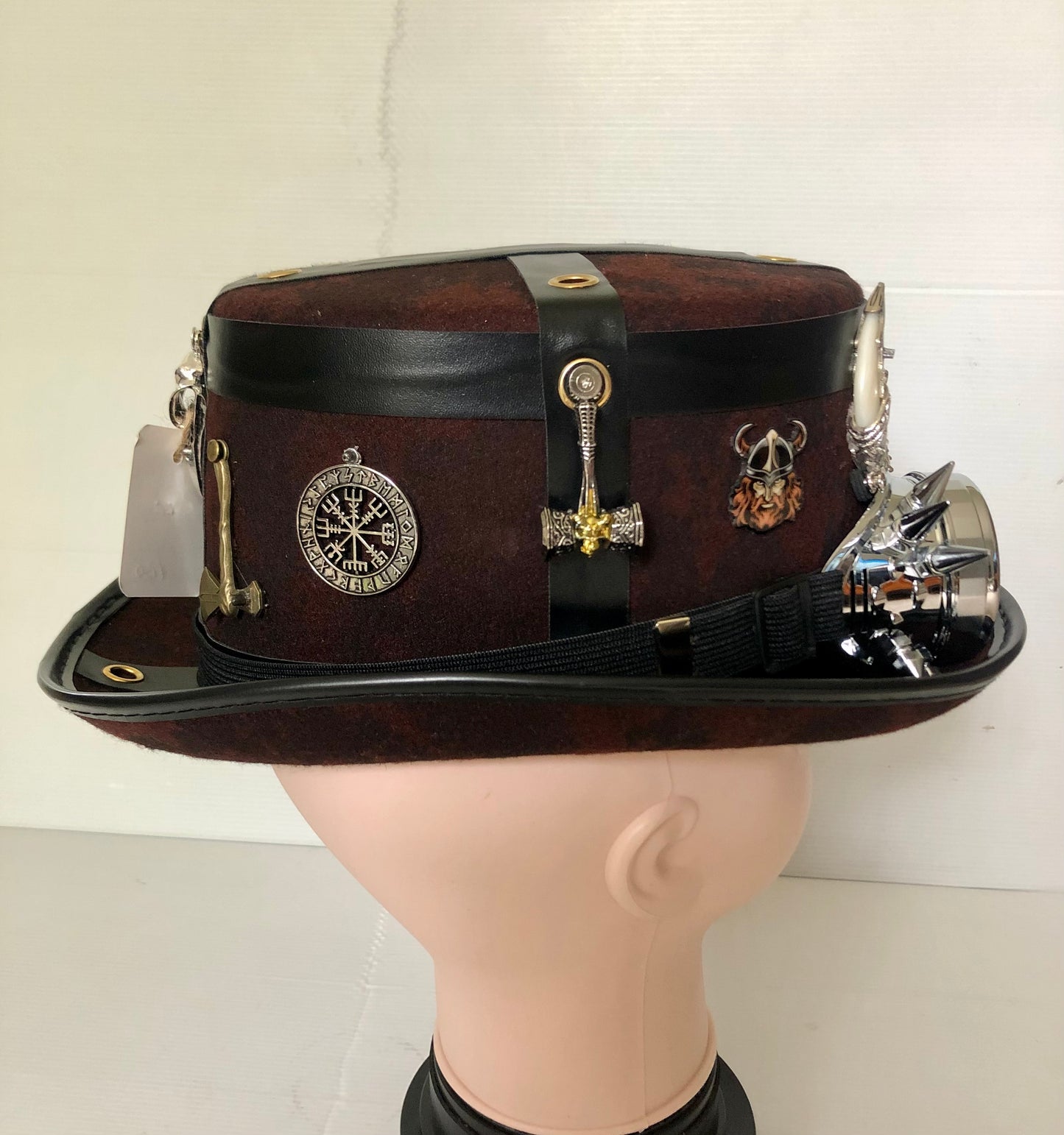 Steampunk Style (Viking Theme) Hat with Goggles (Item #488)