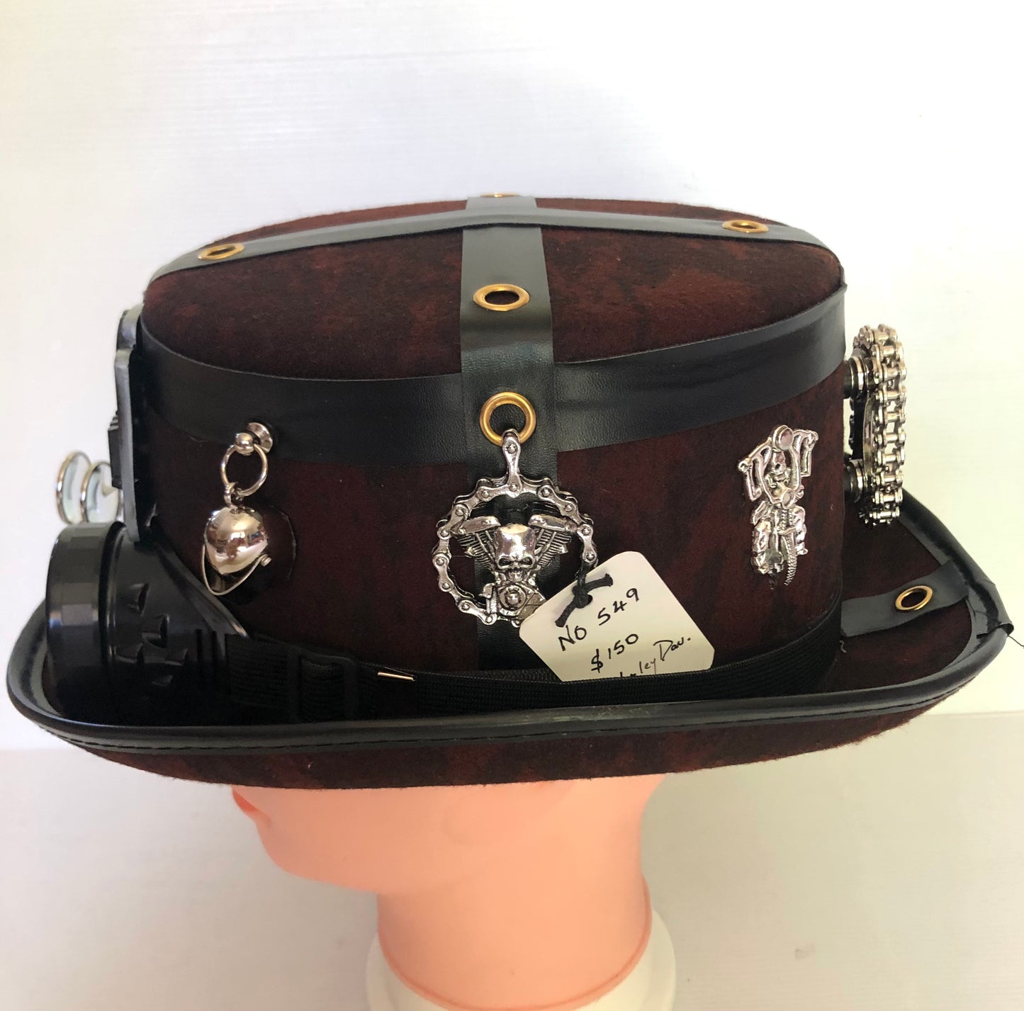 Steampunk Style (Harley Davison Theme) Hat with Goggles (Item #549)