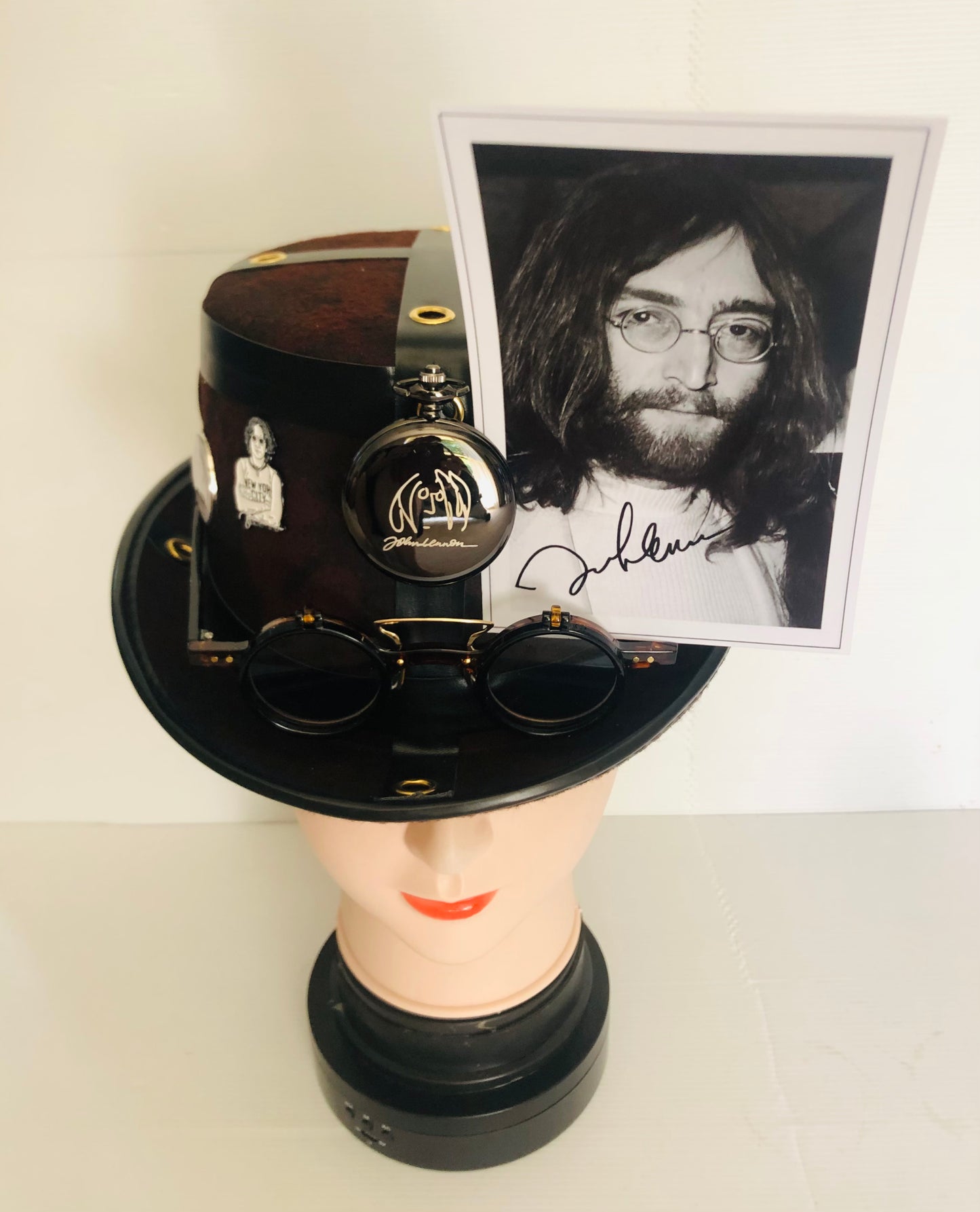 Steampunk Style (John Lennon Theme) Hat with JL Eyeglass Style (Item #460)