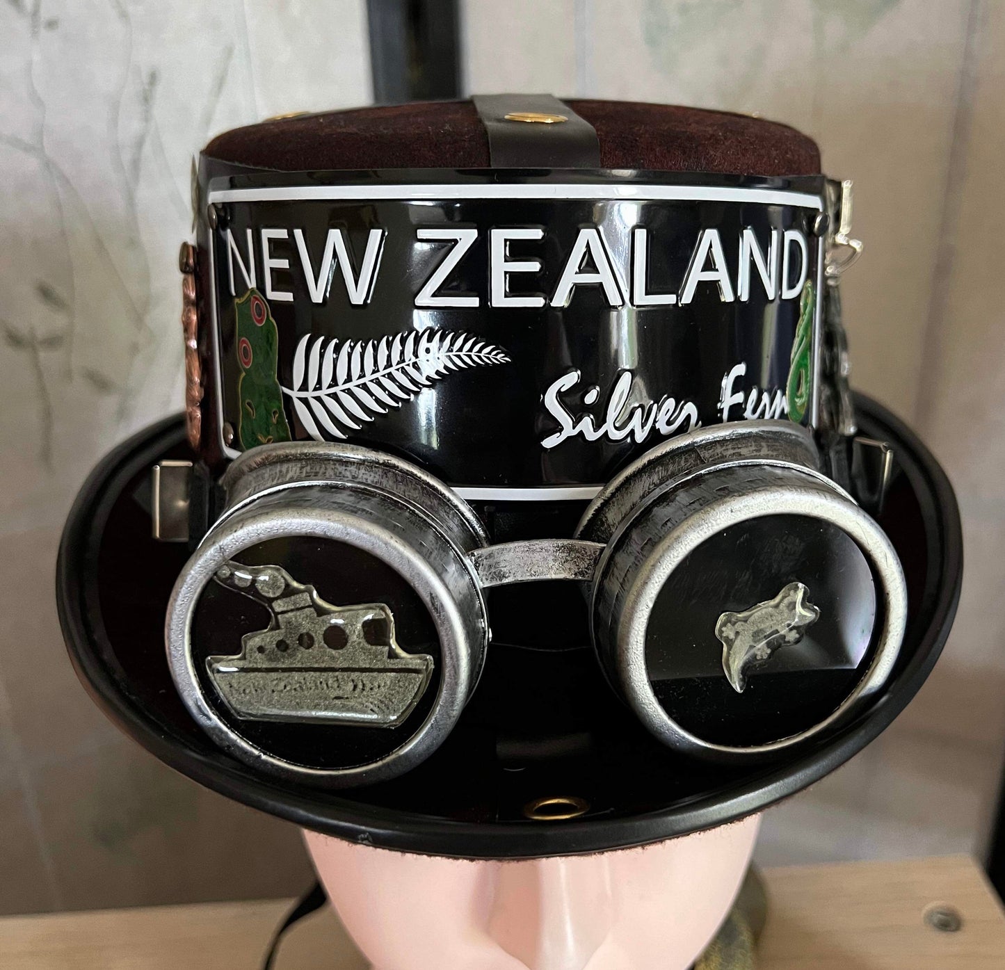 Steampunk Style (New Zealand Theme) Hat with Goggles (Item #437)