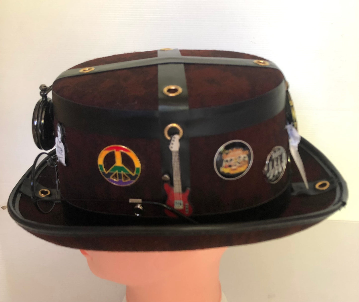 Steampunk Style (John Lennon Theme) Hat with Goggles (Item #542)