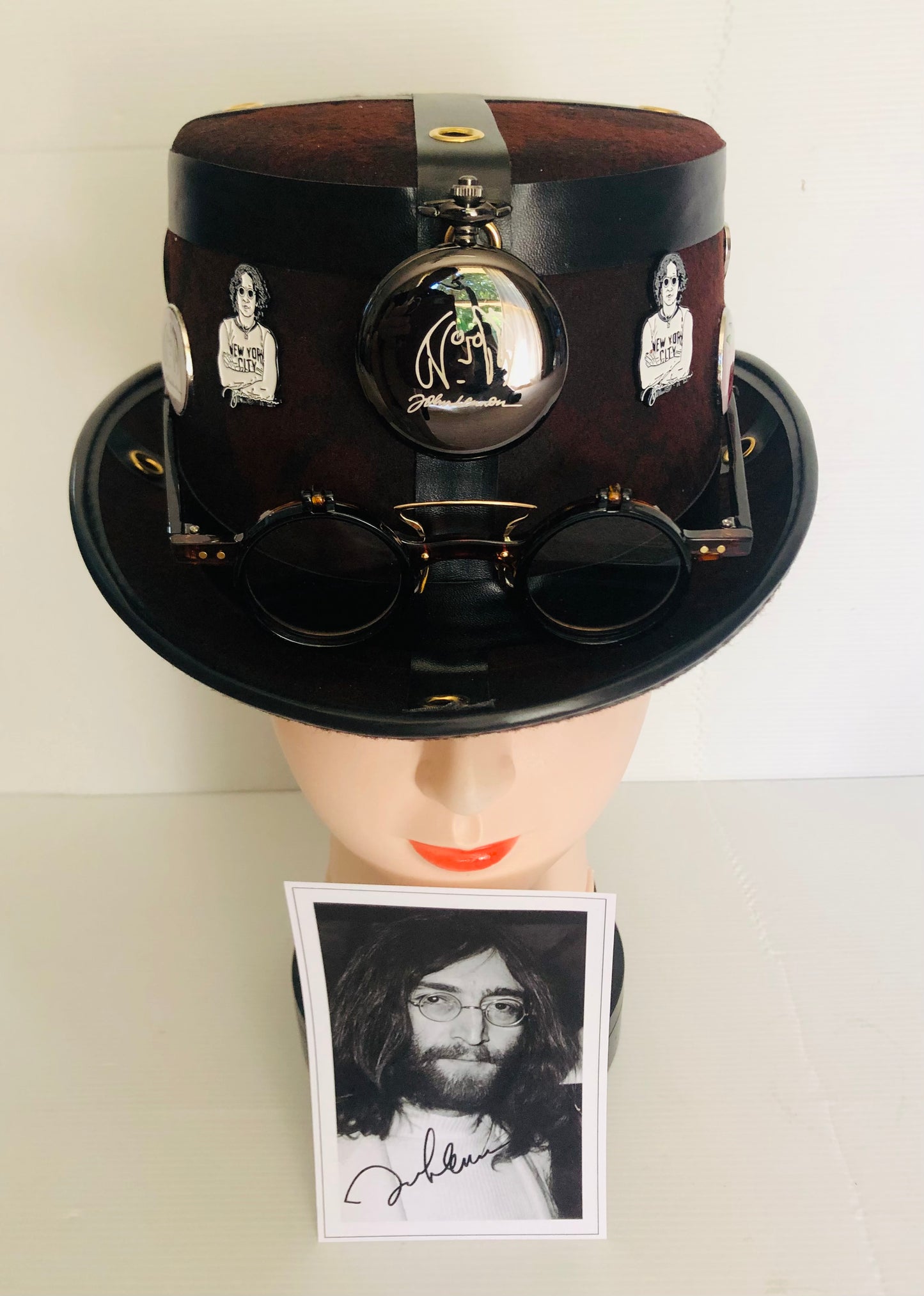 Steampunk Style (John Lennon Theme) Hat with JL Eyeglass Style (Item #460)