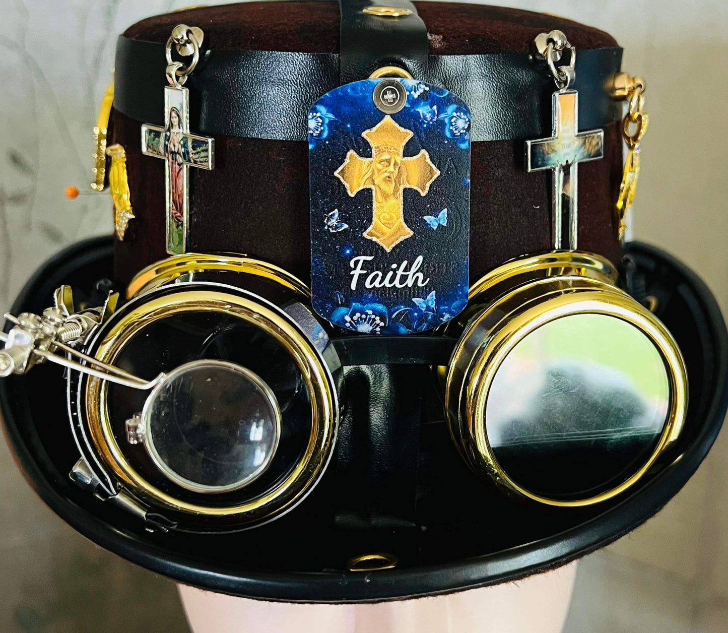 Steampunk Style  (Faith Theme) Hat with Goggles (Item #436)