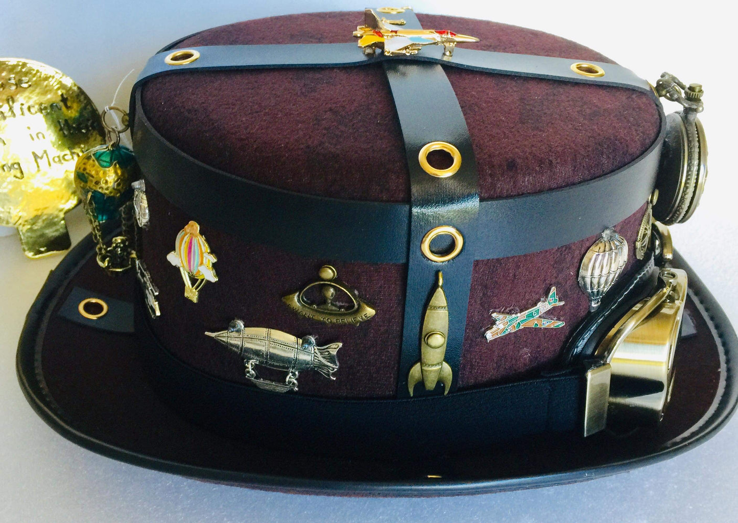 Steampunk Style Top Hat  Theme is "The Magnificent Men in their Flying Machines" (Itemm #NC82)