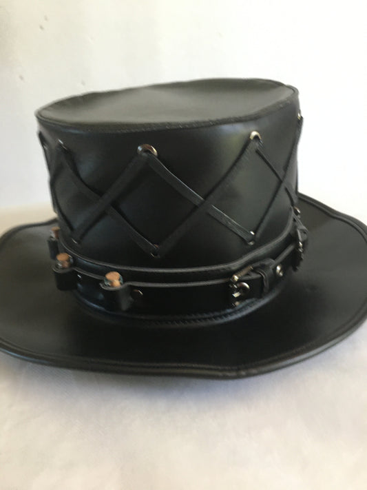 Steampunk Style  Leather Hat  with Glass Vials(PH004)