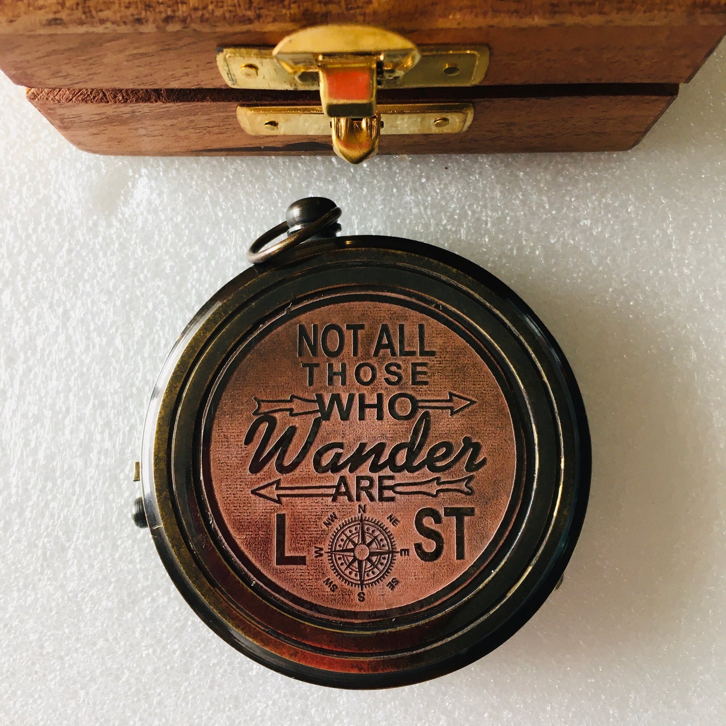 Compass "Not All Those Who Wander are LOST" with Box