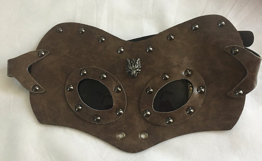 Steampunk face leather mask  (MK035)