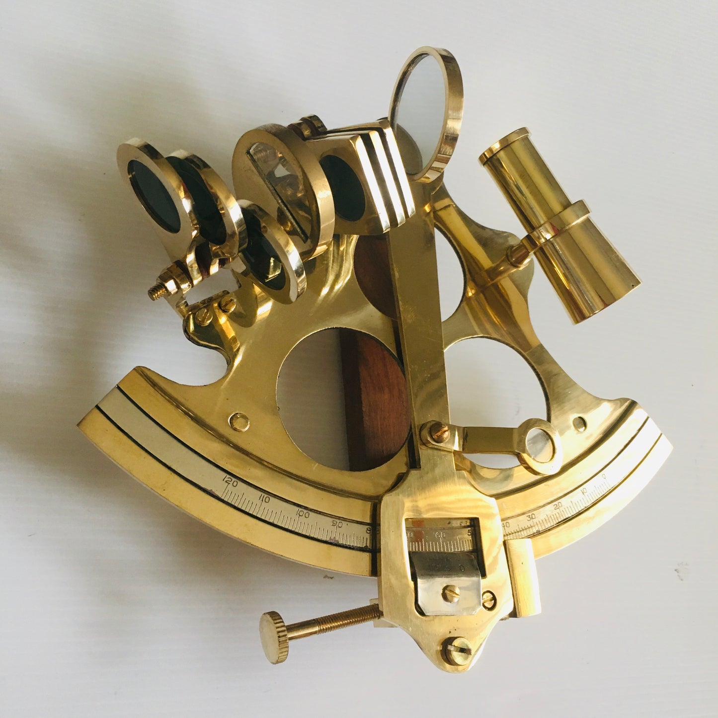 Solid shiny Brass Nautical Sextant 6 " ( without box)