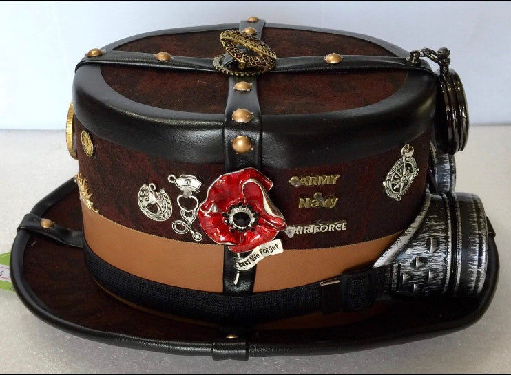 Steampunk Style Top Hat with Anzac Commemorative Theme ( Item #60)
