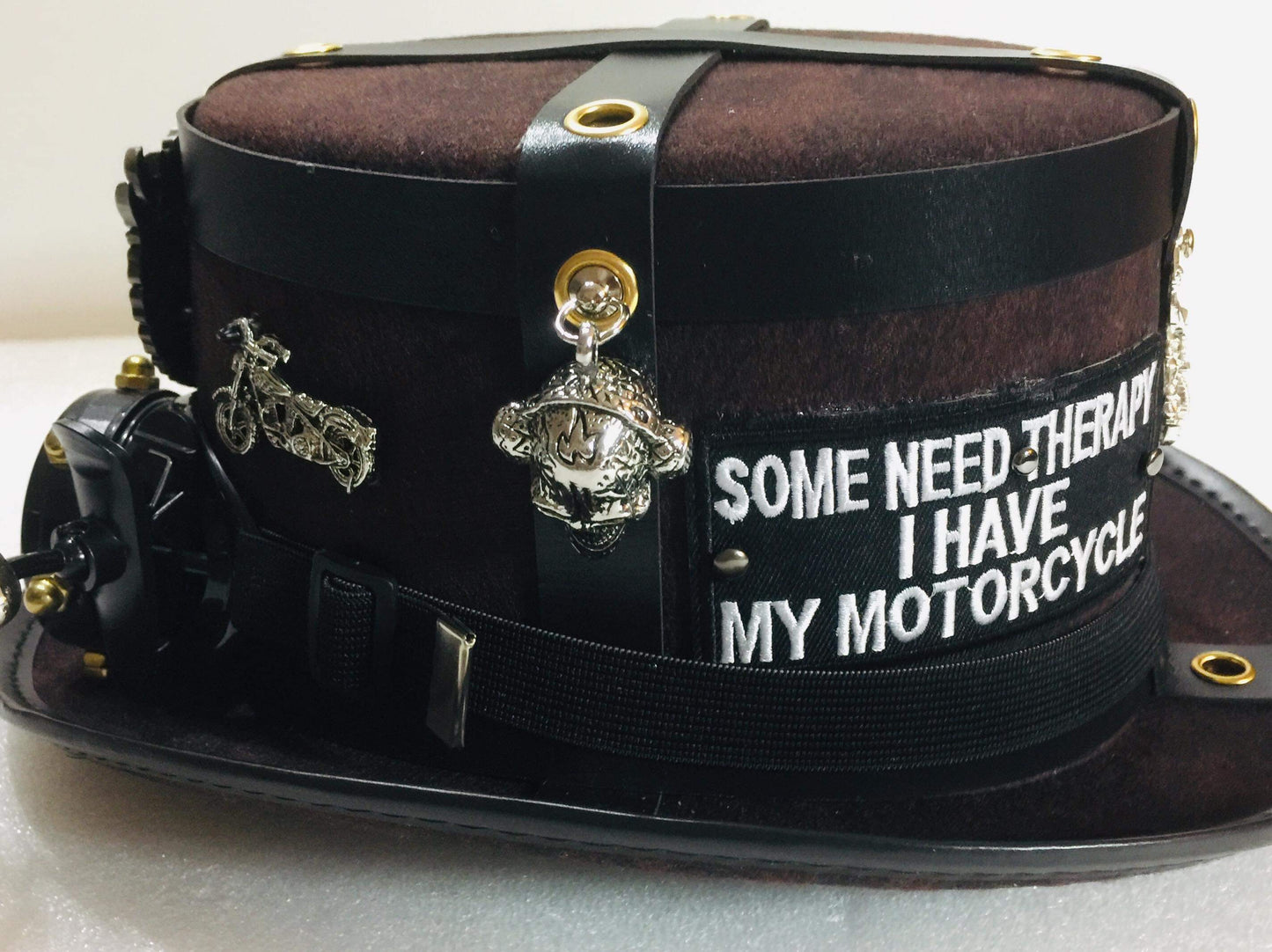 Steampunk Style Top Hat  Motor biker's Theme ( Item #N-01)