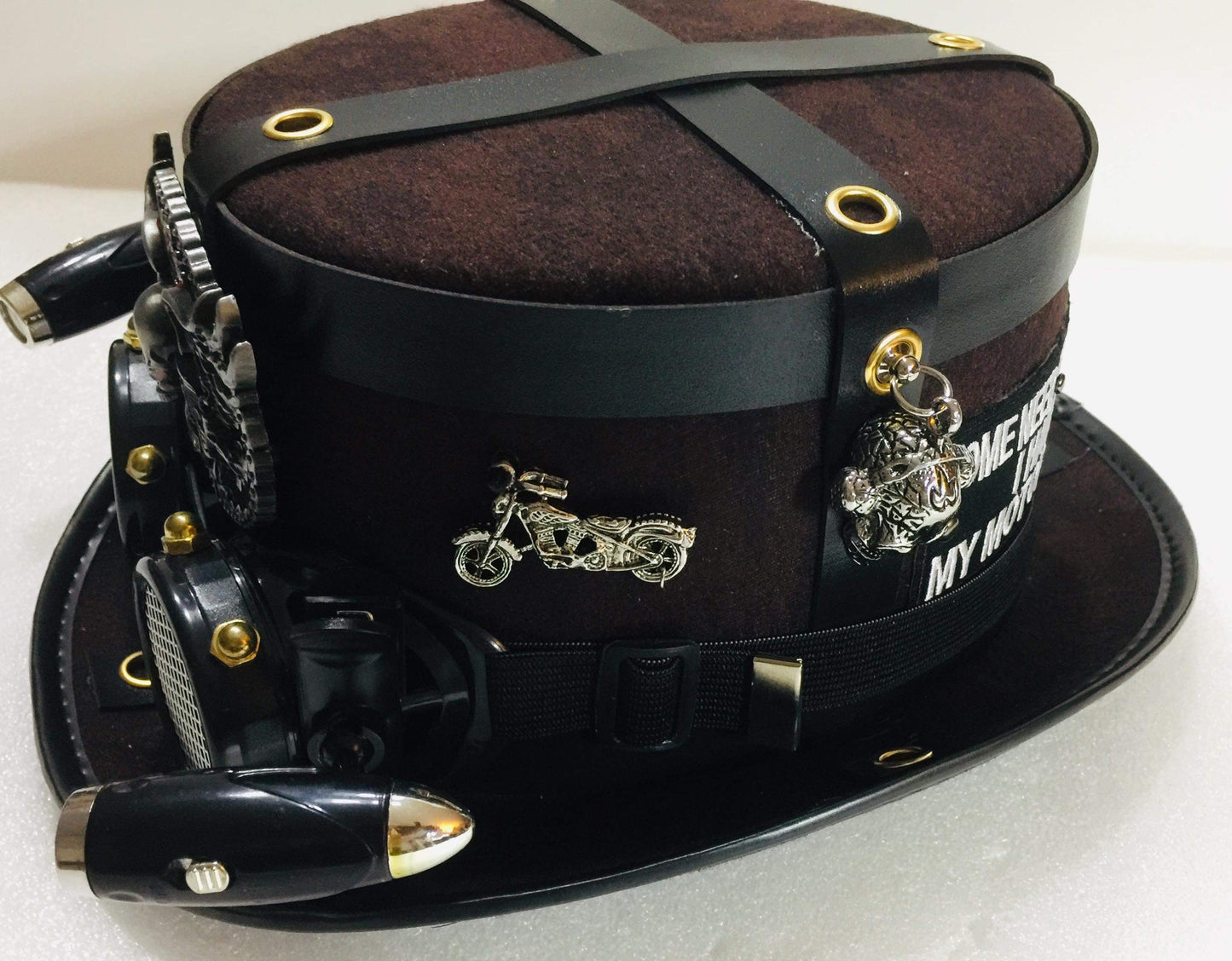 Steampunk Style Top Hat  Motor biker's Theme ( Item #N-01)