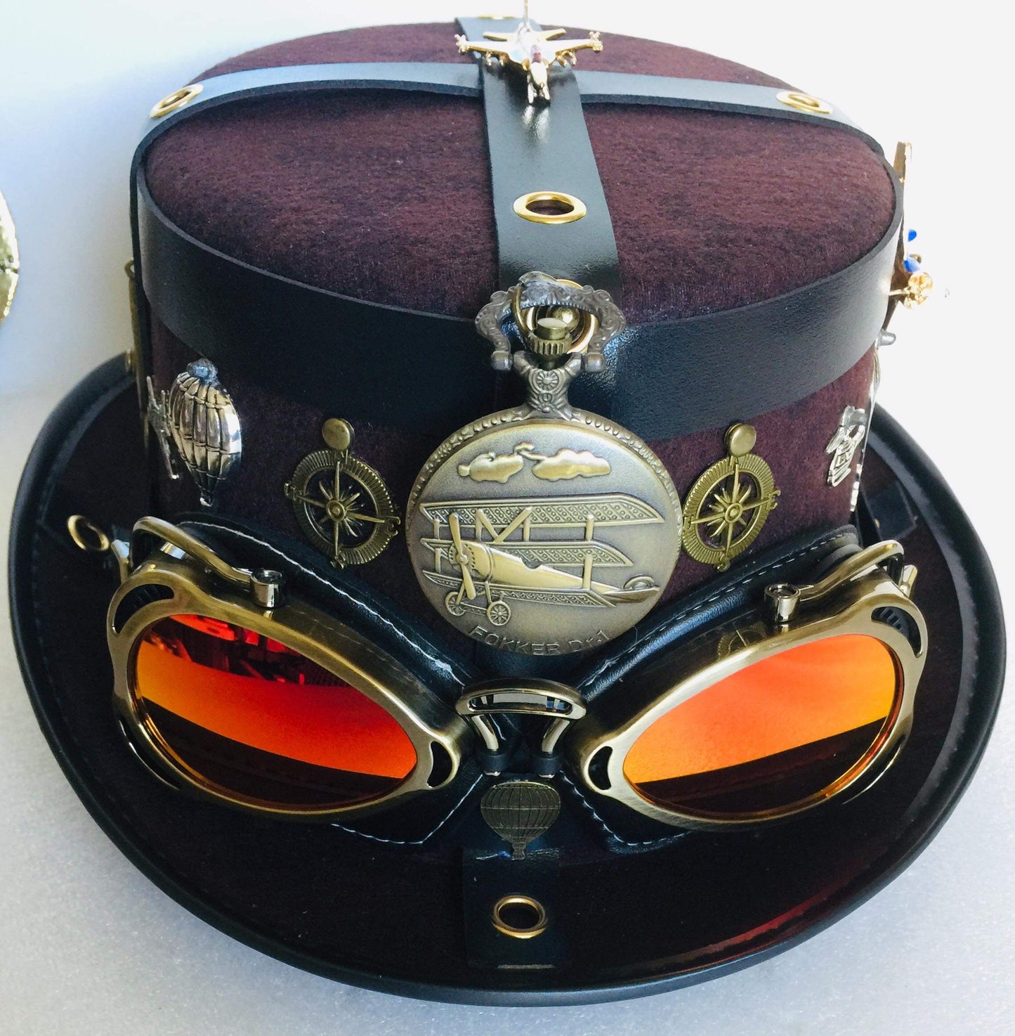 Steampunk Style Top Hat  Theme is "The Magnificent Men in their Flying Machines" (Itemm #NC82)