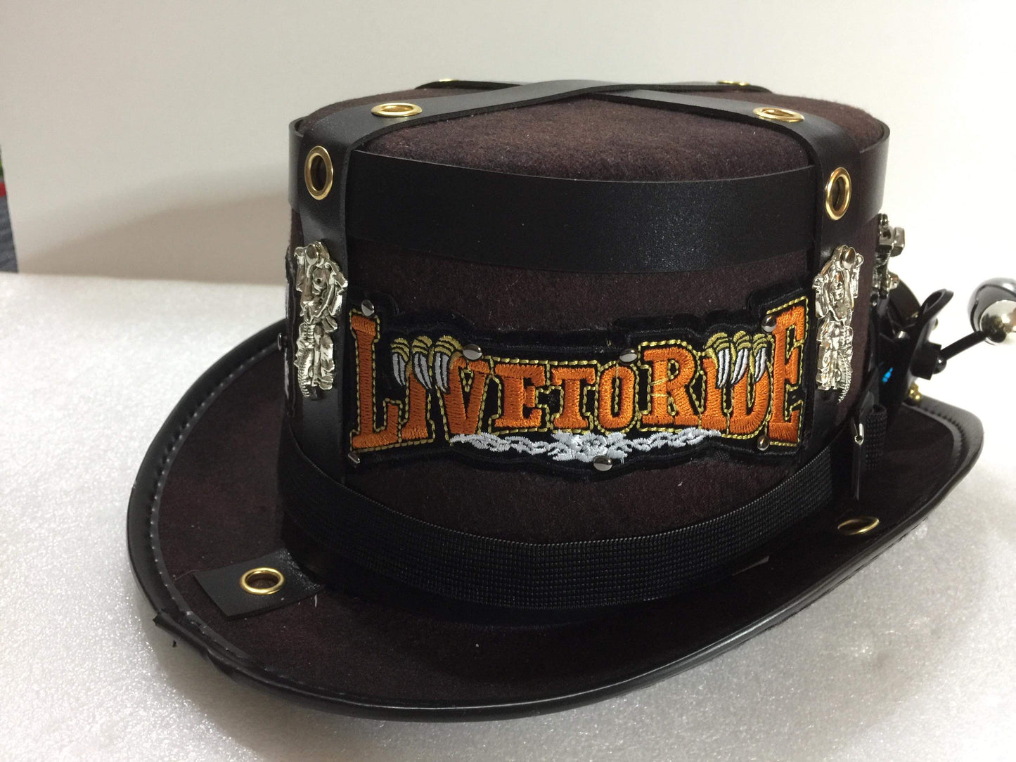 Steampunk Style Top Hat  Motor biker's Theme ( Item #N-01)