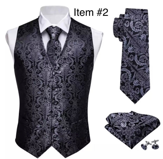 Men’s waist coat ( Vest , tie , hanky and cuff links)