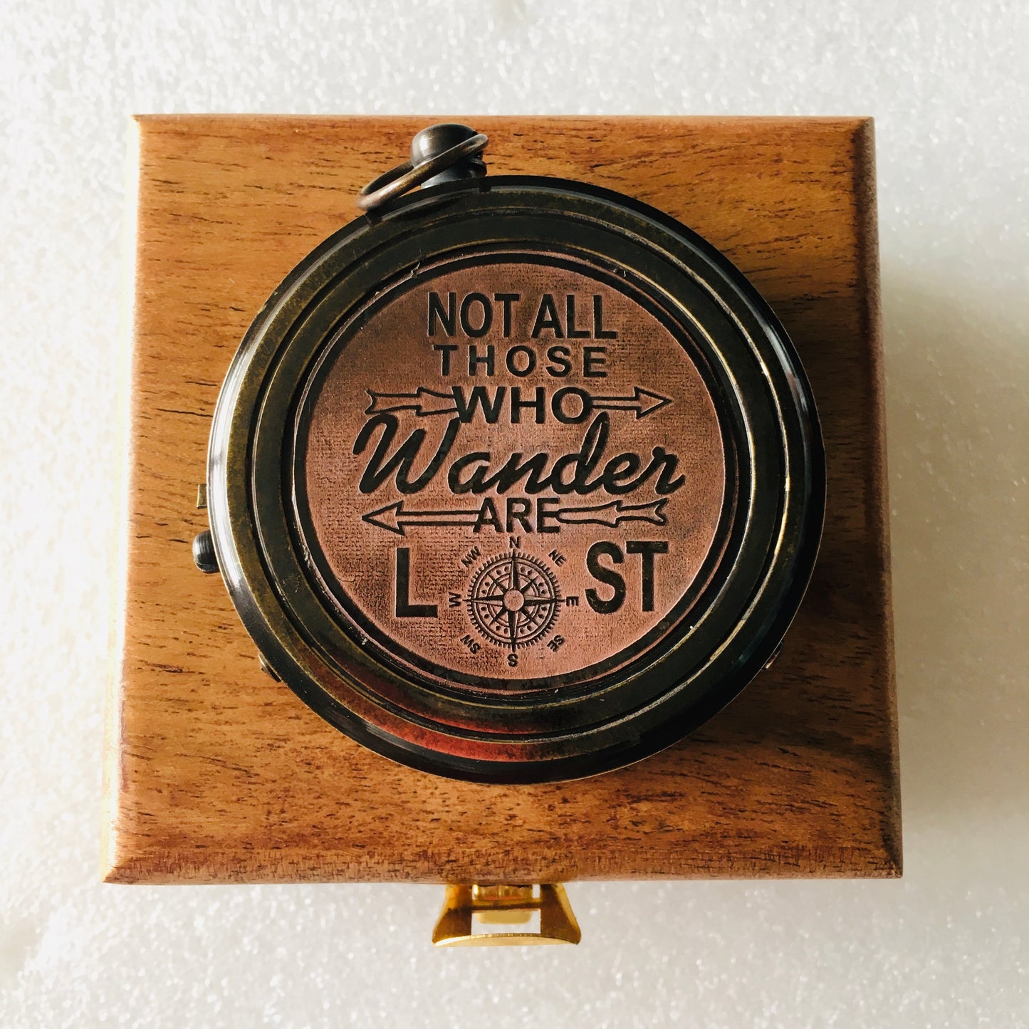 Compass "Not All Those Who Wander are LOST" with Box