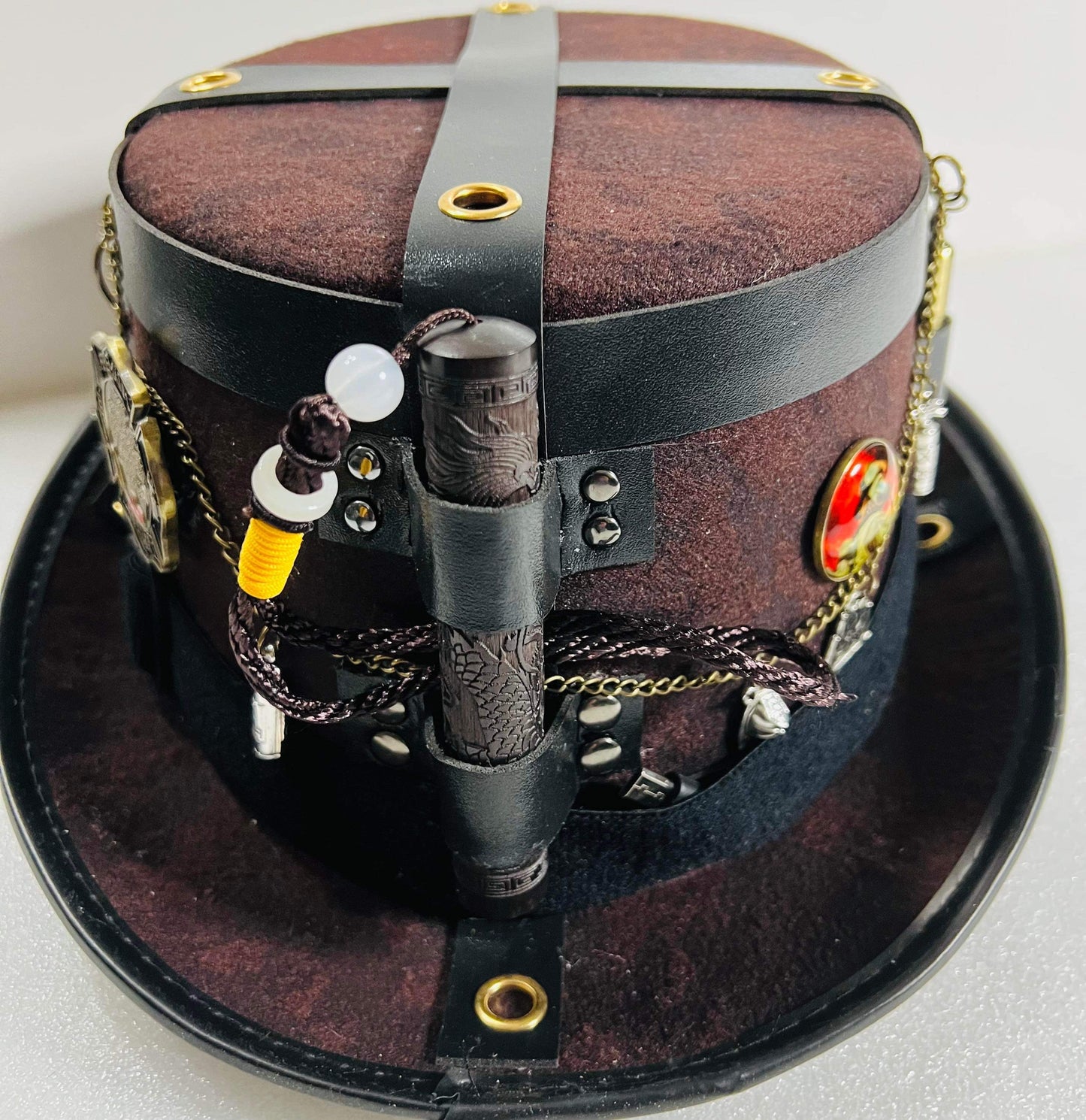 Steampunk Firefighter’s style Top Hat with goggles (Item #NC182)