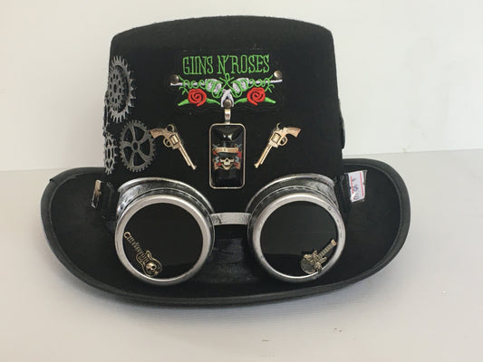 Steampunk Style Top Hat with "Guns N Roses "theme   (Item #96)