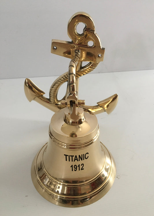 Solid Brass  6 " Titanic Bell with Large Anchor Bracket