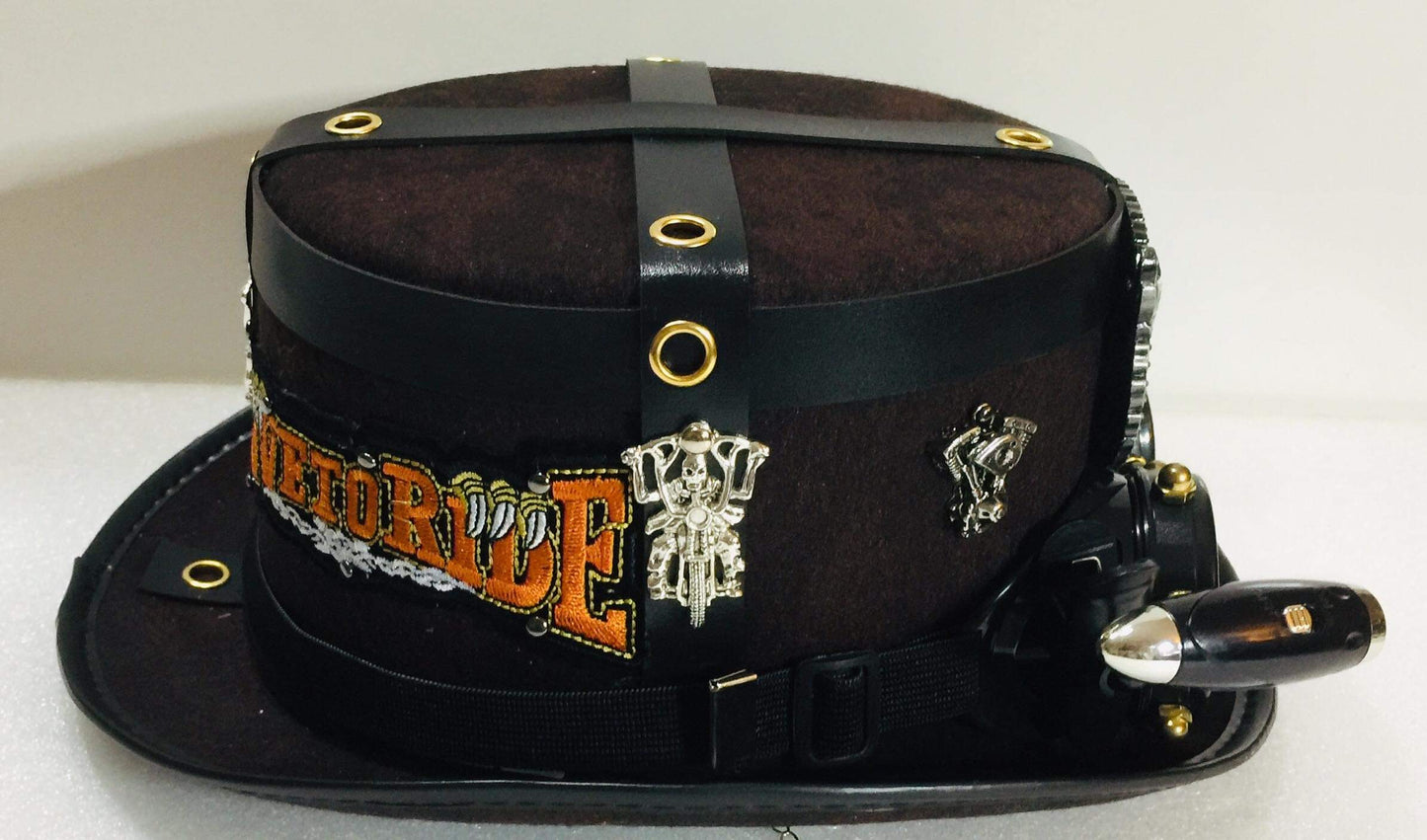 Steampunk Style Top Hat  Motor biker's Theme ( Item #N-01)