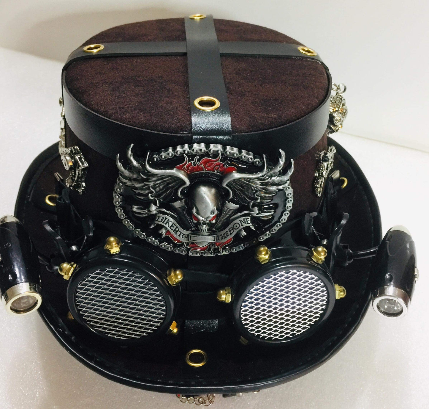 Steampunk Style Top Hat  Motor biker's Theme ( Item #N-01)