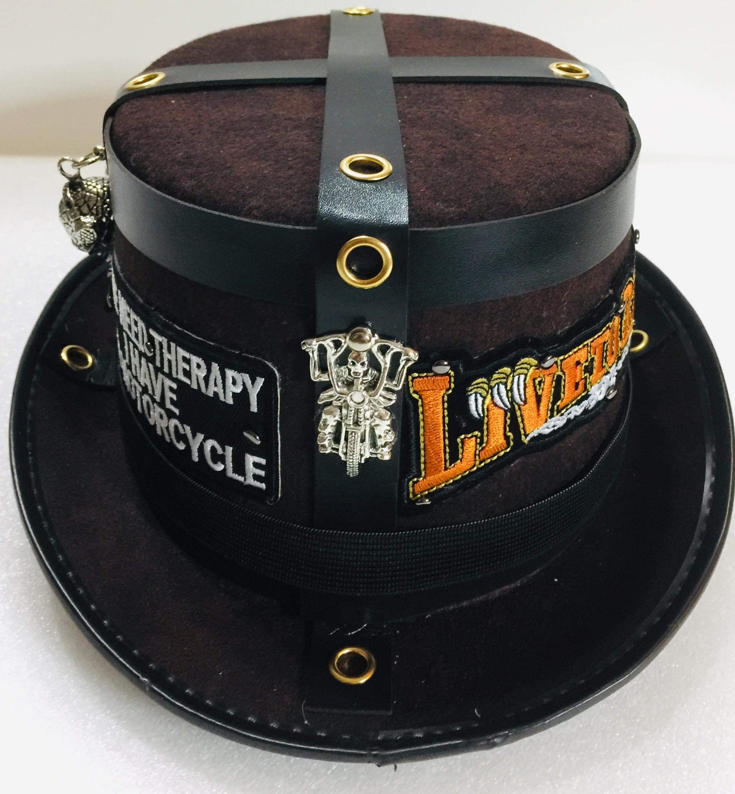 Steampunk Style Top Hat  Motor biker's Theme ( Item #N-01)