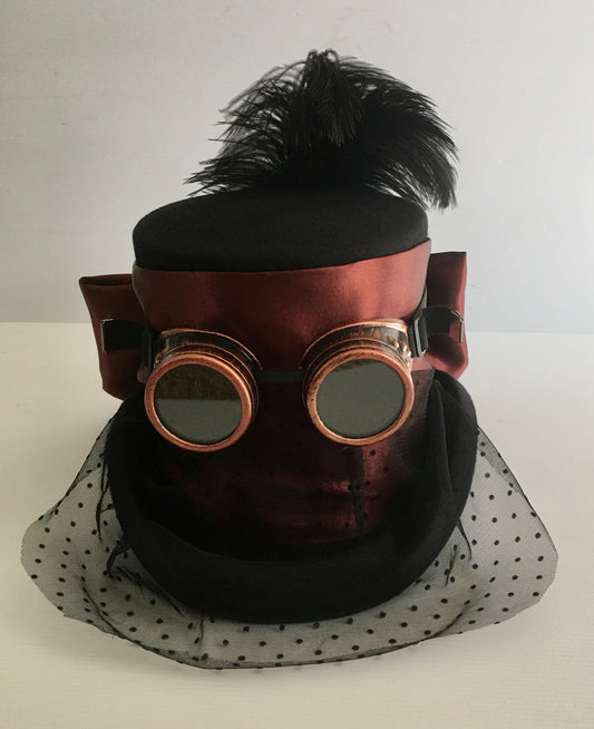 Steampunk Ladies Top Hat with Goggles