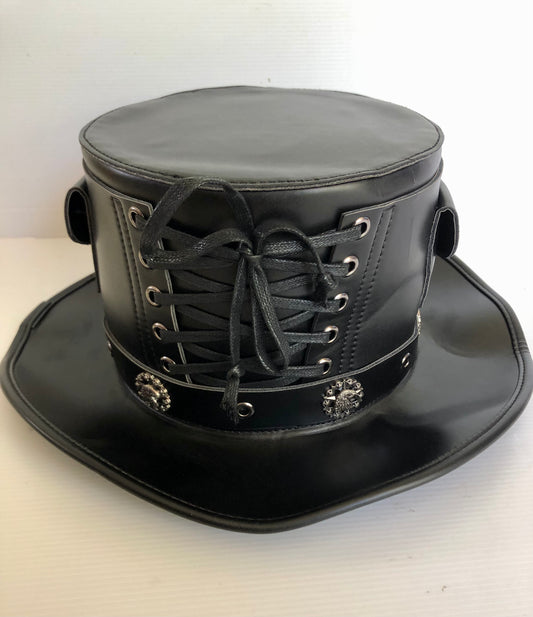 Steampunk Leather Hat (Item #15BK)