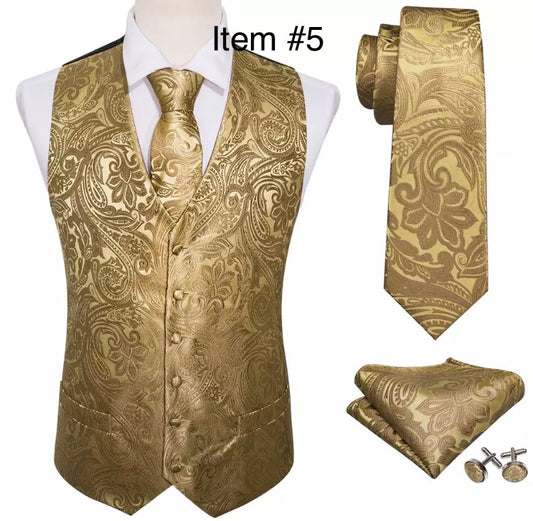 Men’s waist coat( Vest , tie , hanky and cuff links)